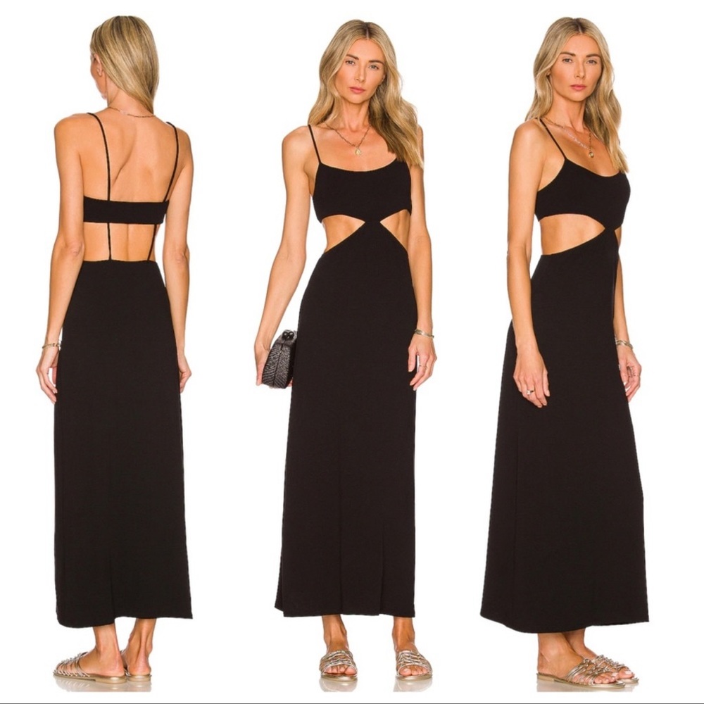 Free People Black Cutout Midi Dress